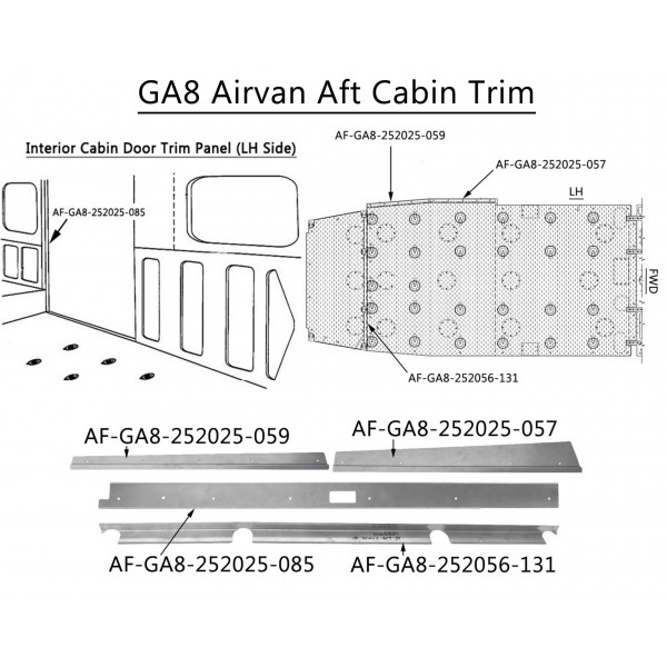 GA8 / GA8-TC Airvan Aft Cabin Trim Kit (Part# GA8-TK1)